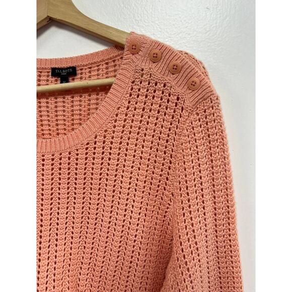 Talbots knitted crochet Sweater Stitch Sweater Space lambswool Orange 1X A000135 - Picture 4 of 8